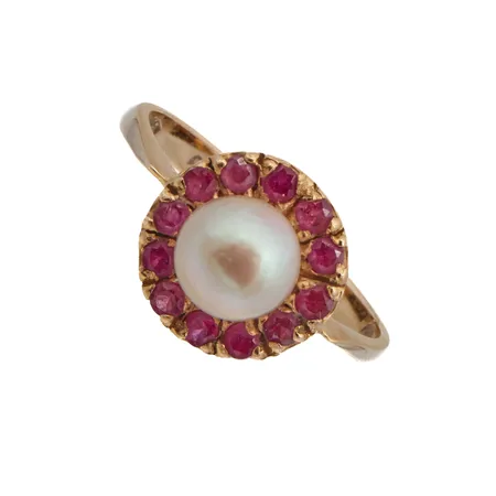 Kivisormus helmellä, koko 19, 585br,  Paino: 4,7 g