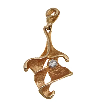 Timanttiriipus 1xn.0.10ct, korkeus 40mm, 585,  Paino: 5,2 g