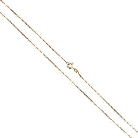 Panssarikaulaketju, käytön jälkiä, pituus 42cm, leveys 1mm, 585, Paino: 1,8 g