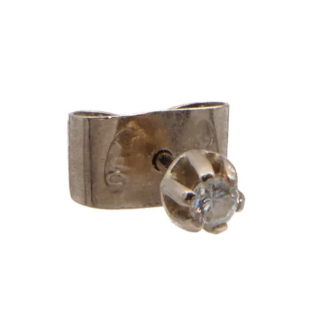 Timanttikorvakoru 1xn.0.03ct, istutuksen kynnet hieman kuluneet, 750 valkokulta,  Paino: 0,5 g