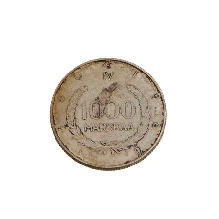 Hopearaha, Suomen markka 100 vuotta 1960, 1000mk, 875,  Paino: 14 g