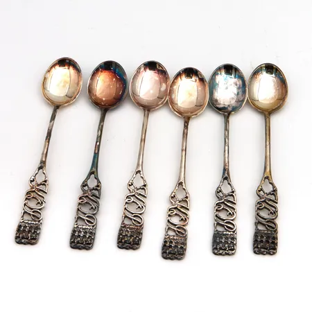 Kuusi kahvilusikkaa, KOP, pituus 122mm, 830, Paino: 81,7 g