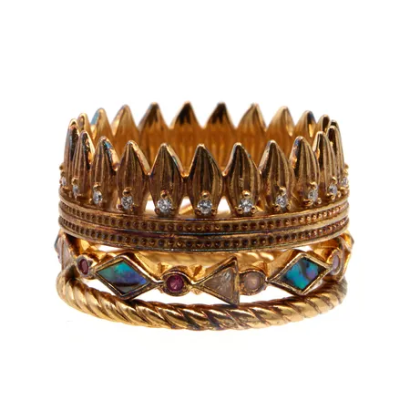 Kolme sormusta, Thomas Sabo, Ring Leaves Crown, koot 17, 925br, Paino: 8,1 g