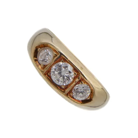 Kivisormus, keskimmäinen kivi lohennut alapuolelta, koko 20, leimaamaton 585br,  Paino: 4,7 g