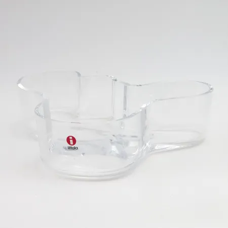 Aalto- malja Iittala, korkeus 50mm, pituus 195mm, kirkas, pohjassa naarmuja