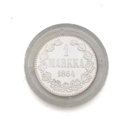 Rahareplica, 1 Markka 1864, 925, Paino: 14,6 g