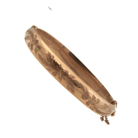 Kuvipoitu rannerengas, Ø 58mm, varmuusketju poikki, 585, Paino: 12,2 g