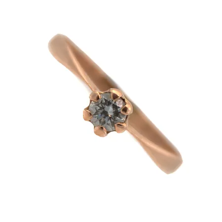 Timanttisormus 1xn.0.22ct, koko 17¼, kaiverrettu, 585, Paino: 1,4 g