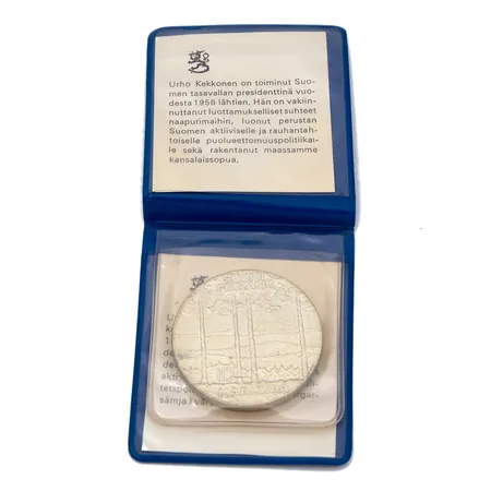 Juhlaraha, Urho Kekkonen 1975, nimellisarvo 10 mk, 500, Paino: 23,8 g