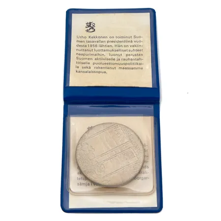Juhlaraha, Urho Kekkonen 1975, nimellisarvo 10 mk, 500, Paino: 23,6 g