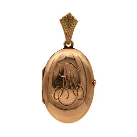 Medaljonki, kaiverrettu, korkeus 30mm, 585br, Paino: 2,1 g
