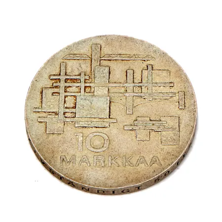 Juhlaraha, 10 markkaa, Itsenäinen Suomi 50 vuotta 1917 -1967, Suomi, 900, Paino: 24,1 g