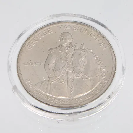 Hopearaha, Half Dollar, 250th Anniversary of George Washington's Birth, USA, 900, Paino: 12,4 g