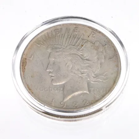 Hopearaha, 1 Dollar, Peace Dollar, 1922, USA, 900, Paino: 26,7 g