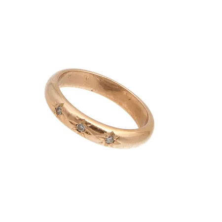 Timanttisormus, 3xn.0.01ct, koko 16½, 585, Paino: 3,9 g