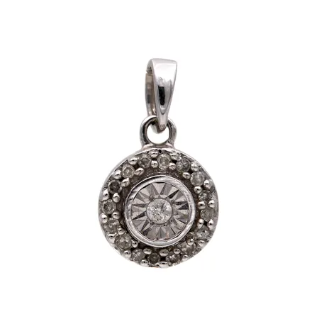 Timanttiriipus 1xn.0.02ct 15xn.0.005ct, korkeus 14mm, 585 valkokulta, Paino: 1,2 g