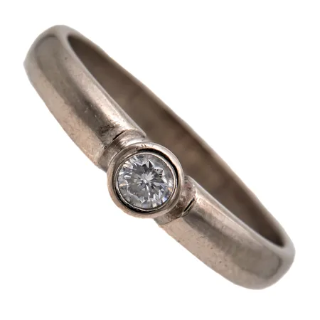 Timanttisormus 1xn.0.10ct, koko 16, Kultajousi Oy, 750 valkokulta, Paino: 2,8 g