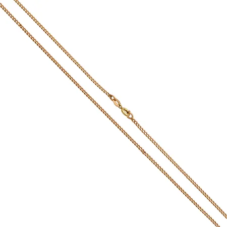 Panssarikaulaketju, pituus 42,5cm, leveys 1,5mm, juotoskorjauksia, 585, Paino: 3,6 g