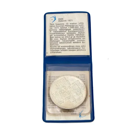Juhlaraha, Itsenäinen Suomi 60 vuotta, nimellisarvo 10mk, 1917-1977, 500, Paino: 21,8 g