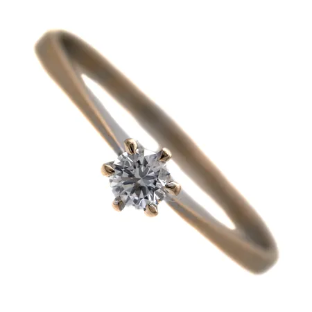 Timanttisormus 1xn.0.15ct, kaiverrettu, koko 18¼, 585, Paino: 1,7 g