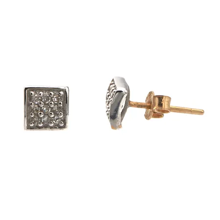 Kivikorvakorut, korkeus 6mm, 585br valkokulta, Paino: 1,6 g
