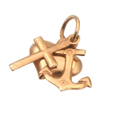 Usko- toivo- ja rakkaus-riipus, korkeus 11mm, 585, Paino: 0,3 g