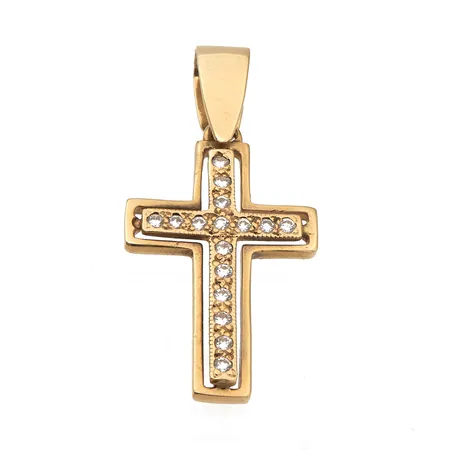 Timantti-ristiriipus 16xn.0.01ct, korkeus 35mm,  585,  Paino: 3,1 g