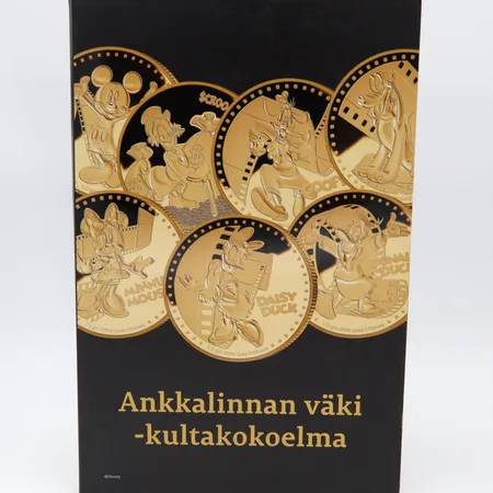 Kultakokoelma Ankkalinnan väki, nimellisarvo yhteensä 14 dollaria, Suomen Moneta, 999, Paino: 3,5 g