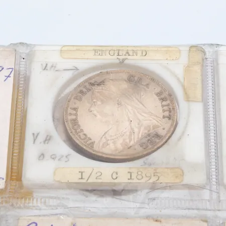 Hopearaha, ½ crown, Englanti 1895, 925, Paino: 14,1 g
