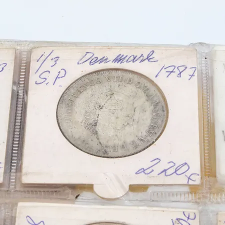Hopearaha, 1/3 riikintaaleria, Tanska 1787, 875, Paino: 9,6 g