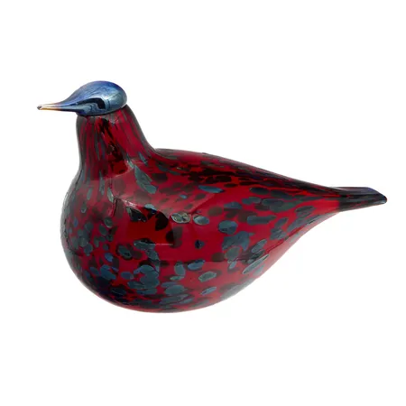 Rubiinilintu, Iittala, signeeraus O.Toikka Nuutajärvi - Alstom, mitat 100 x 195mm, laatikko, pohjassa jälkiä siirtelystä