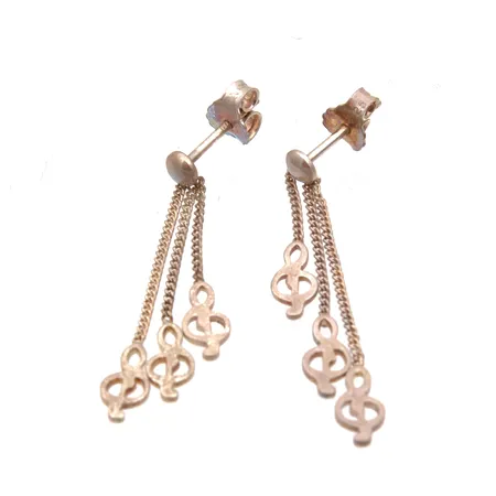 Nuotti-korvakorut, korkeus 30mm, leveys 8mm, 925, Paino: 1,6 g