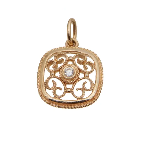 Timanttiriipus Kalevala, Filigraani, 1xn.0.06ct, korkeus 20mm, 585, Paino: 3 g