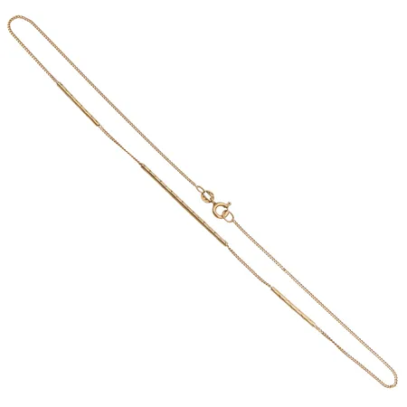 Kaulaketju, pituus 38,5cm, lenkissä kulumaa, 585,  Paino: 3,7 g