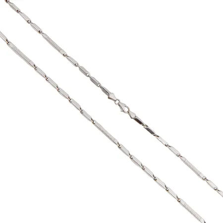 Kaulaketju, pituus 57cm, 585 valkokulta,  Paino: 10,8 g
