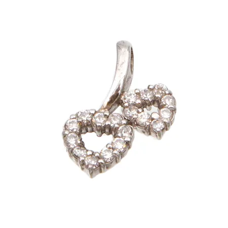 Sydän-riipus kivillä, korkeus 20mm, leveys 15mm, 925br, Paino: 1,8 g