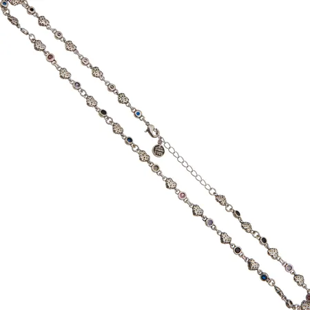 Kaulaketju kivillä, pituus 42-46cm, 925br, Paino: 17 g