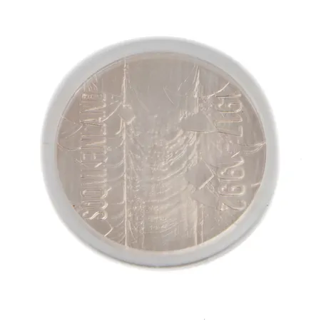 Juhlaraha, 100 Markkaa 1917-1992, Itsenäinen Suomi 75 vuotta, 925, Paino: 24 g