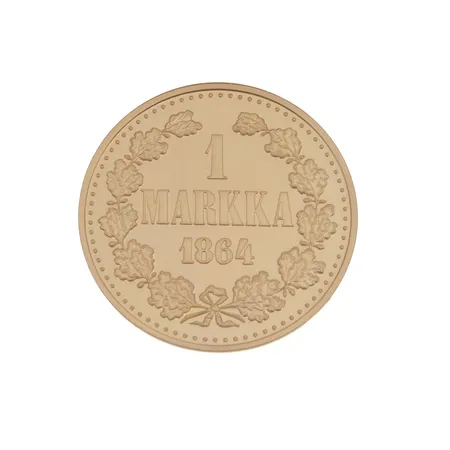 Monetan kopio markan kolikosta, 1 Markka 1864