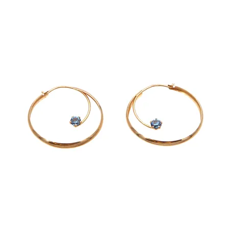 Rengas-korvakorut kivillä, Ø 20mm, 585br, Paino: 0,7 g