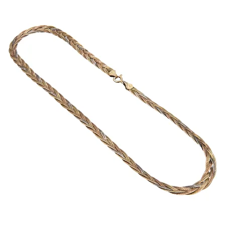 Venetsia-kaulaketju, pituus 45cm, leveys 6mm, Italia, pieniä käytön jälkiä, 925, Paino: 17,4 g