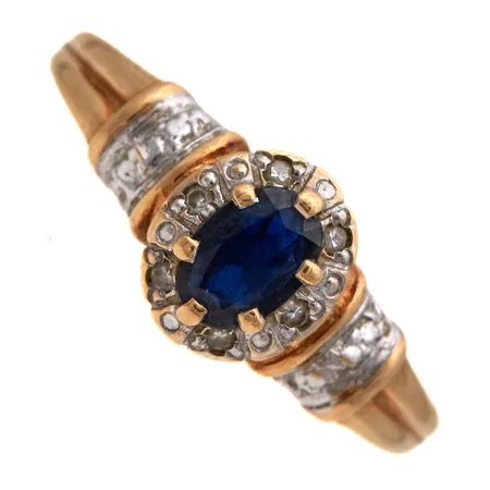 Diana-sormus timanteilla 6xn.0.005ct, koko 18½, 585br, Paino: 2 g