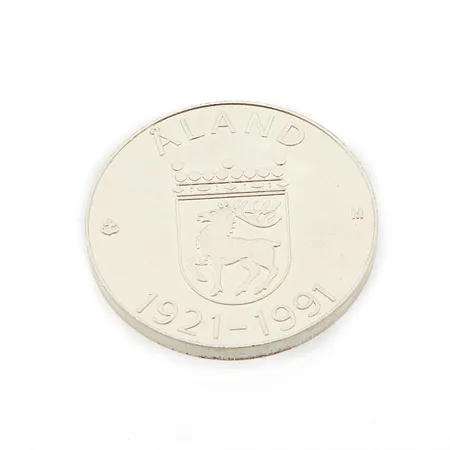 Juhlaraha, Åland 1921-1991, nimellisarvo 100mk, 925, Paino: 24,4 g