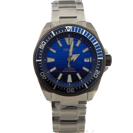 Teräsrannekello Seiko Prospex X Save the Ocean Diver´s 200m, automaatti, ref: SRPC93K1 / 4R35-01X0 , rungon Ø43.5mm, teräsrannekkeen pituus 240mm, jatkopalat, laatikko ja paperit
