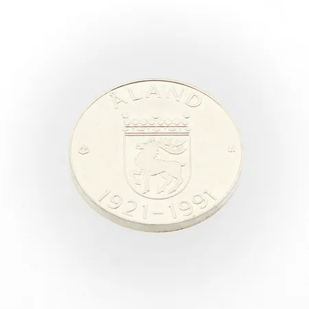 Juhlaraha, Åland 1921-1991, nimellisarvo 100mk, 925, Paino: 24,4 g