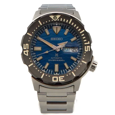 Teräsrannekello Seiko Prospex X Save the Ocean Diver´s 200m, automaatti, ref: SRPE09K1 / 4R36-08B0 , rungon Ø41mm, teräsrannekkeen pituus 200mm, jatkopalat, laatikko