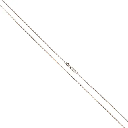 Kaulaketju, pituus 43cm, 585 valkokulta,  Paino: 2,8 g