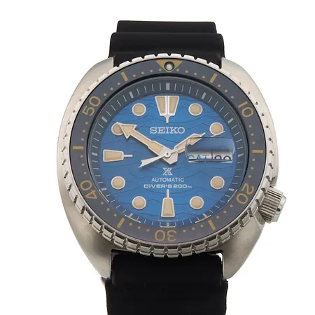 Teräsrannekello Seiko Prospex X Save the Ocean Diver´s 200m, automaatti, ref: SRPE07K1 /4R36-06Z0 , rungon Ø45mm, kumirannekkeen pituus 165-240mm, laatikko ja paperit