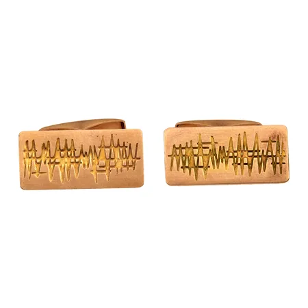 Kalvosinnapit, mitat 25x12mm, nimileima Kaarnesalo Erik, vuodelta 1967, 585, Paino: 8 g