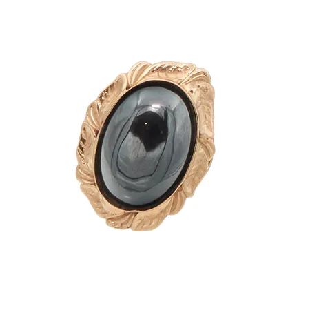 Hematiittisormus, koko 20½, 585br,  Paino: 31,3 g